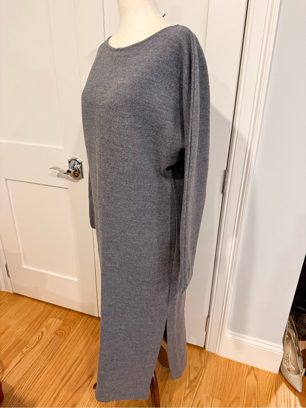 COS Grey Wool Knit Midi Dress with Side Slit - Picture 7 of 16